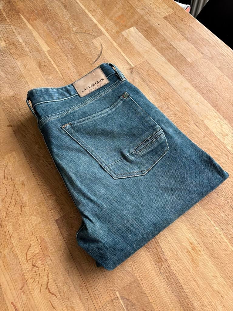 Cast Iron Jeans - Blauw - Riser Slimfit W33L34, Ophalen of Verzenden, Gedragen, Blauw, W33 - W34 (confectie 48/50)
