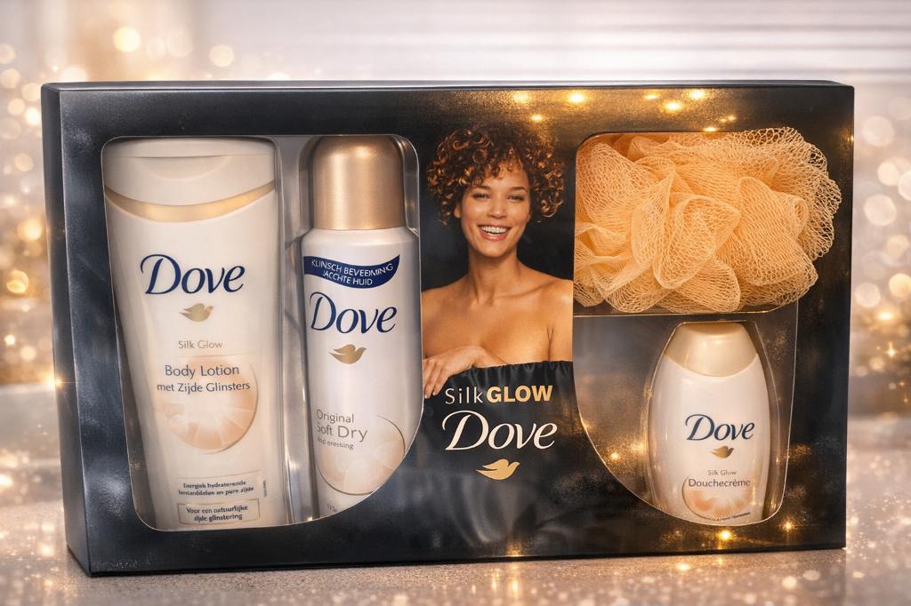 Dove Silk Glow giftset – nieuw & ongebruikt, Ophalen of Verzenden, Nieuw, Bodylotion, Crème of Olie