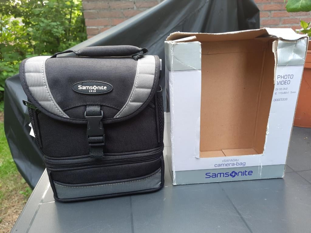 Samsonite Safaga DV 55 Duo Cameratas - Zwart/Grijs, Ophalen of Verzenden, Nieuw, Schoudertas, Overige merken