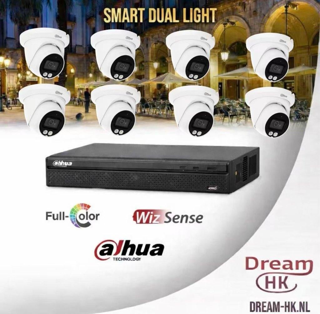 5MP Dahua WizSense Smart Dual Light Full Color 8CH IP PoE, Ophalen of Verzenden, Nieuw, Buitencamera