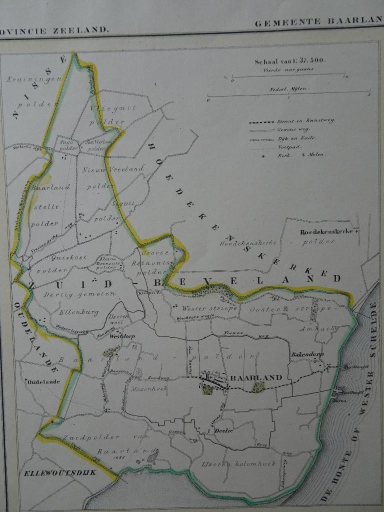 Steendruk Kuyperkaarten Bevelanden, Walcheren Zeeland 1866, Verzenden