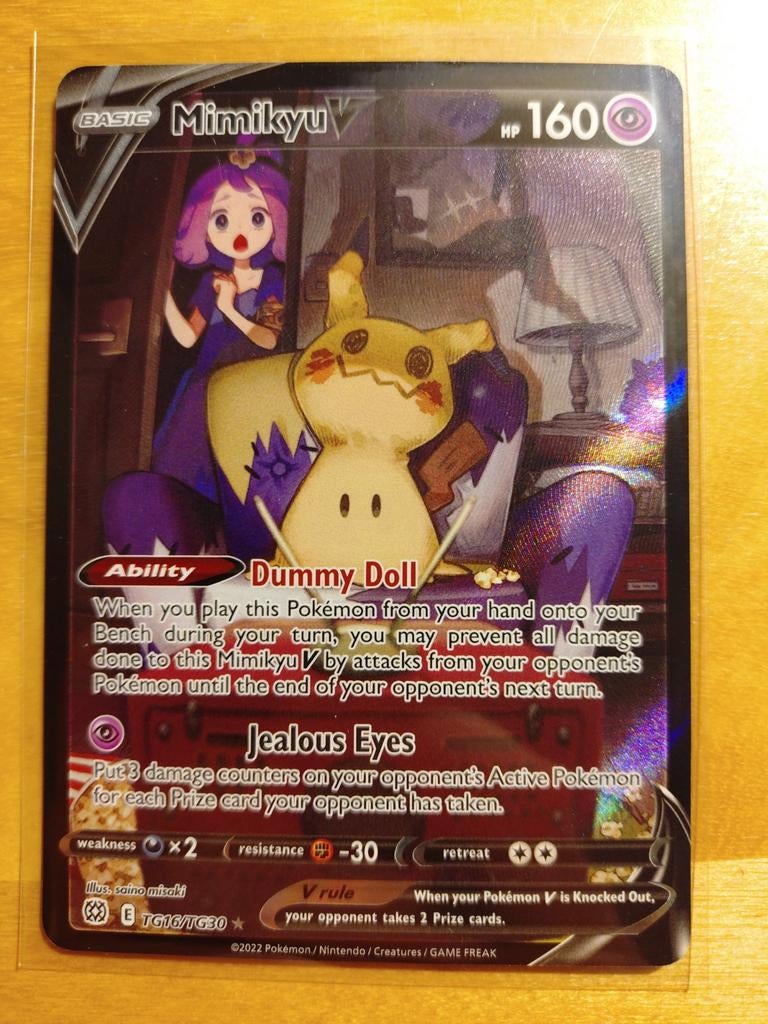 Pokemon kaart - Mimikyu V TG16/TG30, Ophalen of Verzenden