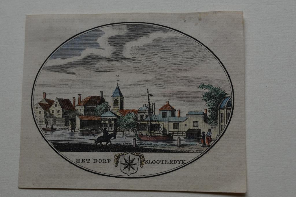AMSTERDAM SLOTERDIJK A.C. BROUWER Gravure 1793 gekleurd G61, Antiek en Kunst, Ophalen of Verzenden