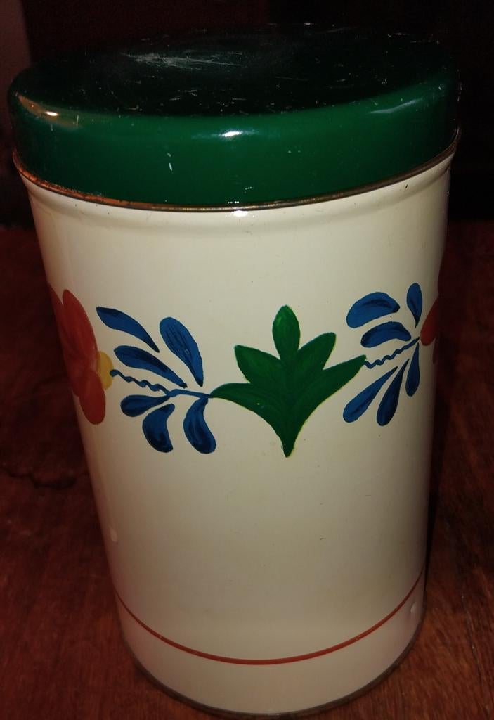 Vintage Boerenbont Blik met Deksel, Ophalen of Verzenden