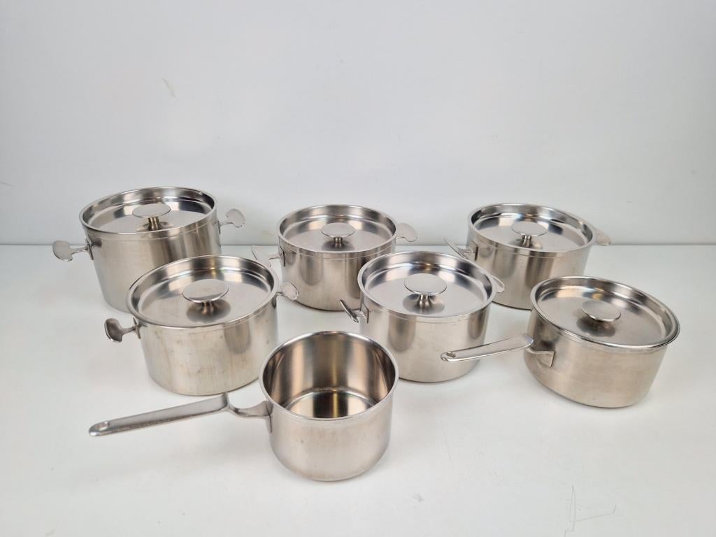 7x Dutch design Gero Zilmeta Dick Simonis pannenset Vintage, Huis en Inrichting, Keuken | Potten en Pannen, N, Pannenset, Ophalen of Verzenden