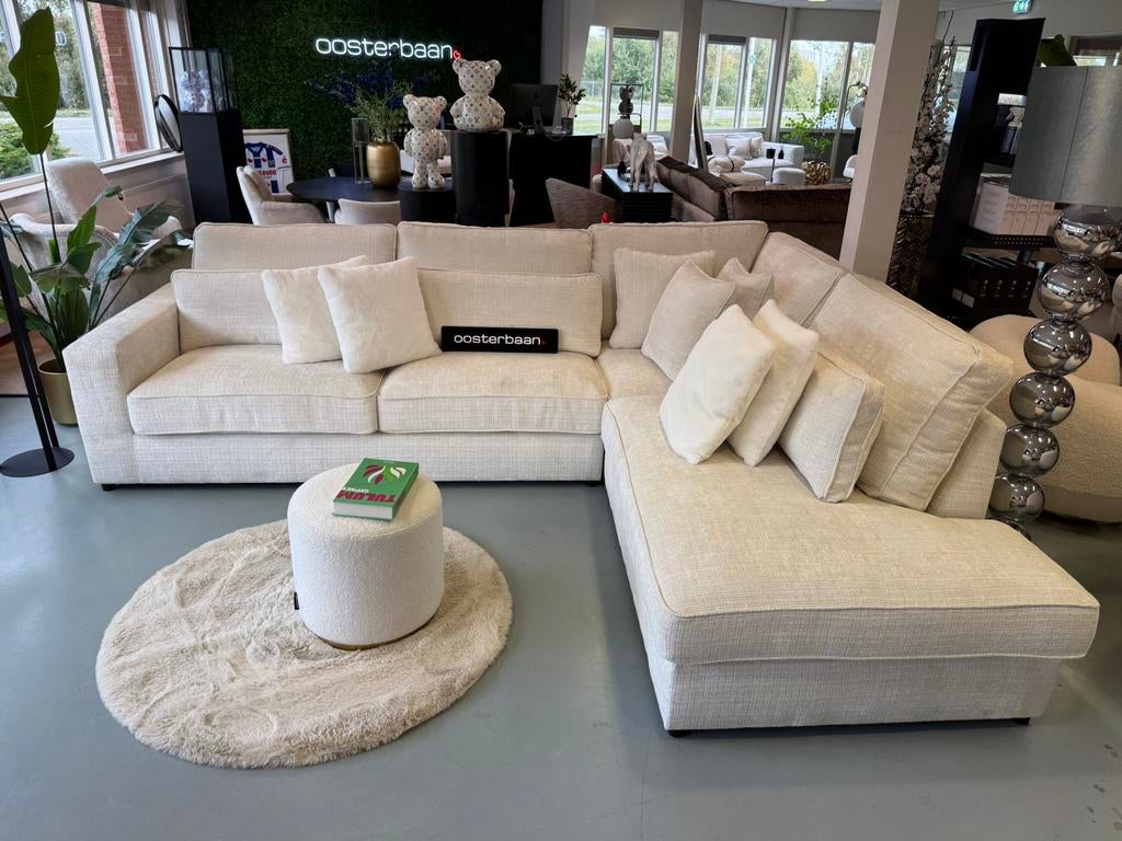 Luxe Velvet Teddy Hoekbank Pocket 310x250cm Wit Beige - NEW, Info@oosterbaanwonen.nl, Venus 31 8448CE Heerenveen, Hoekbank, Oosterbaan Wonen