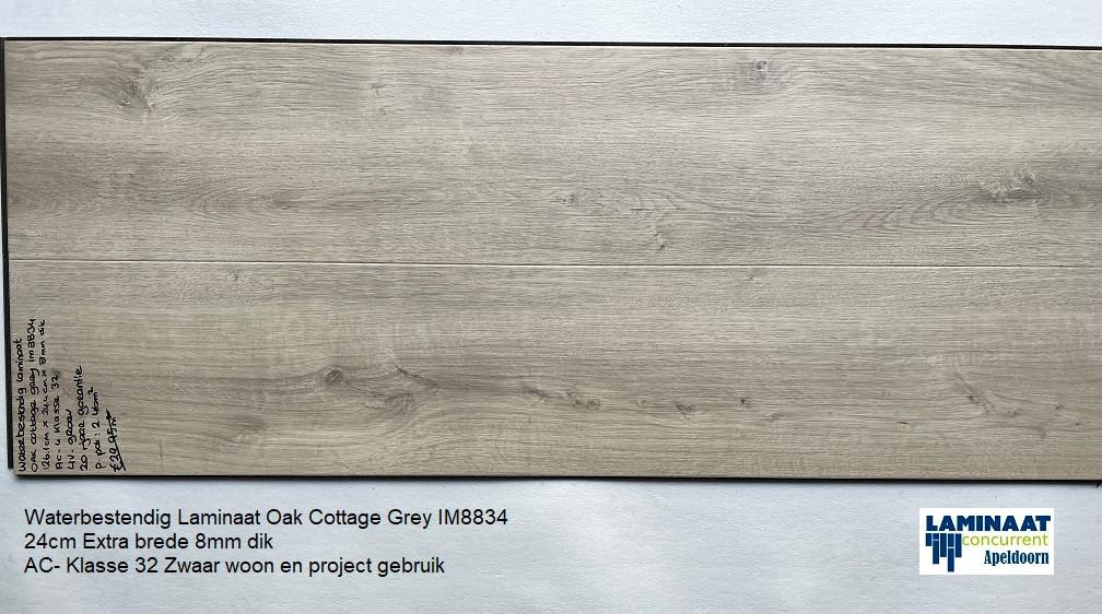 Waterbestendig Laminaat Oak Cottage Grey 8834 24cm breed, 75 m² of meer, Laminaat vloer waterbestendig licht kleur, Nieuw, Ophalen of Verzenden