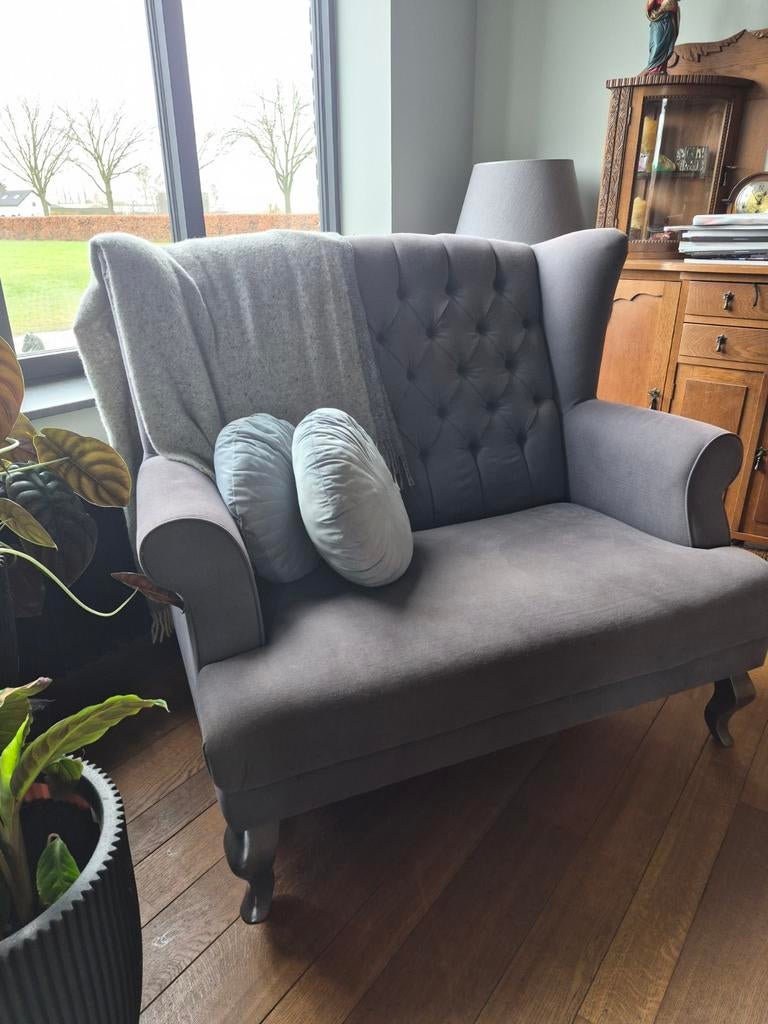 Stijlvolle Loveseat met Voetenbank/Poef, Huis en Inrichting, Ophalen, 150 tot 200 cm, Tweepersoons, 75 tot 100 cm