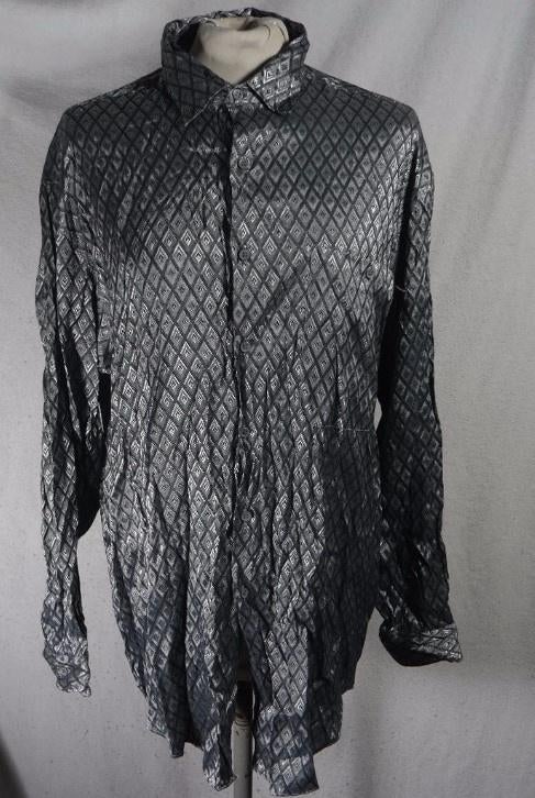 Leuk grijs glanzend overhemd.Mt M.Merk New Roads, Kleding | Heren, ., Zo goed als nieuw, ., Grijs