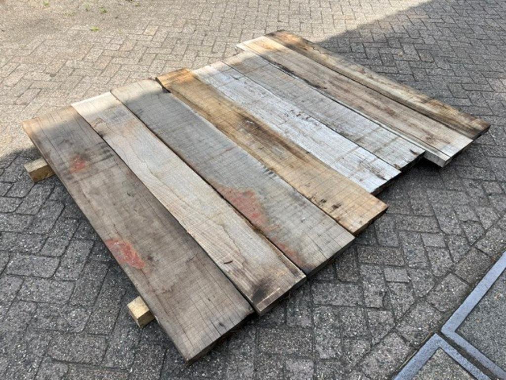 Oud houten planken 25 tot 30cm breed, Doe-het-zelf en Verbouw, Hout en Planken, Ophalen, Gebruikt, 25 tot 50 mm, Plank