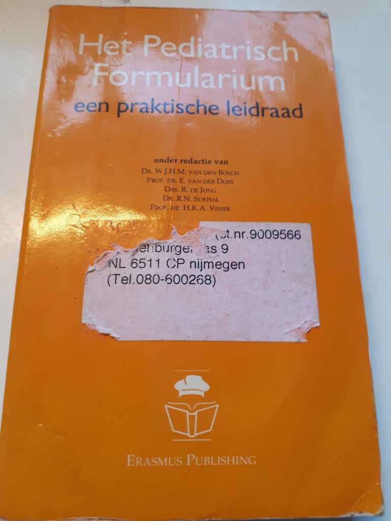 Het pediatrisch formularium - W.J.H.M. van den Bosch, Boeken, Ophalen of Verzenden, Gelezen