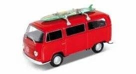 Volkswagen Bus T2 1972 with Surf Board, red, Ophalen of Verzenden, Nieuw, Auto