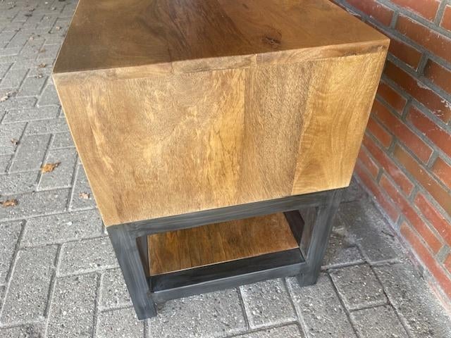 Tv-dressoir 160 cm breed mangohout en metaal  speciale prijs, Verzenden, 150 tot 200 cm, Nieuw, 3 of 4 laden