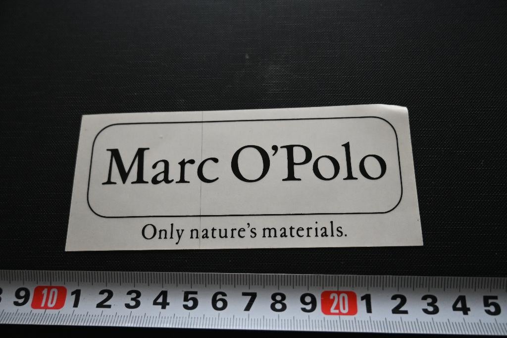 sticker transparant logo MARC O'POLO only nature's materials, Verzamelen, Stickers, Zo goed als nieuw, Ophalen