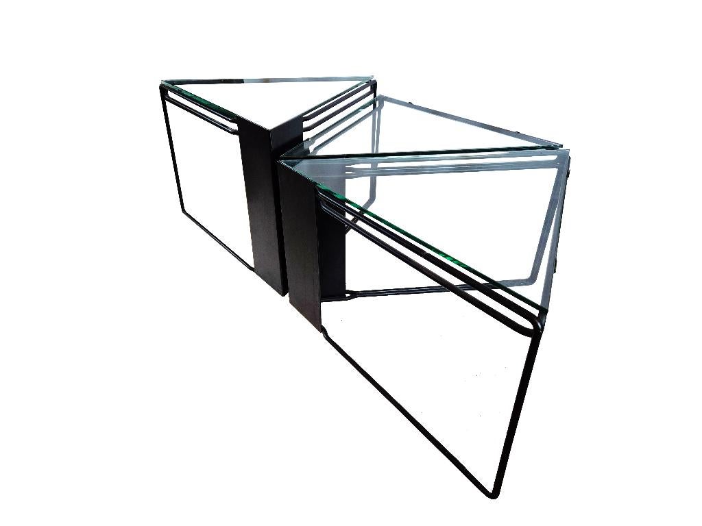 Schitterende vintage salontafel bijzettafels nesting tables., Ophalen, Gebruikt