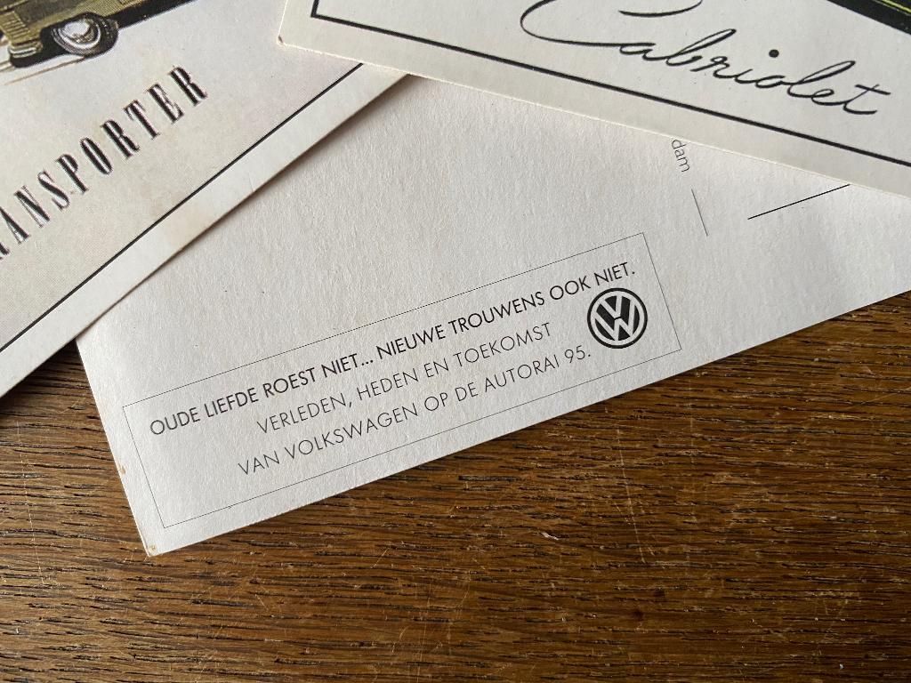 Reclamekaarten VW 1995 Karmann Ghia, Cabriolet & Transporter, Verzamelen, Merken en Reclamevoorwerpen, Ophalen of Verzenden, Zo goed als nieuw