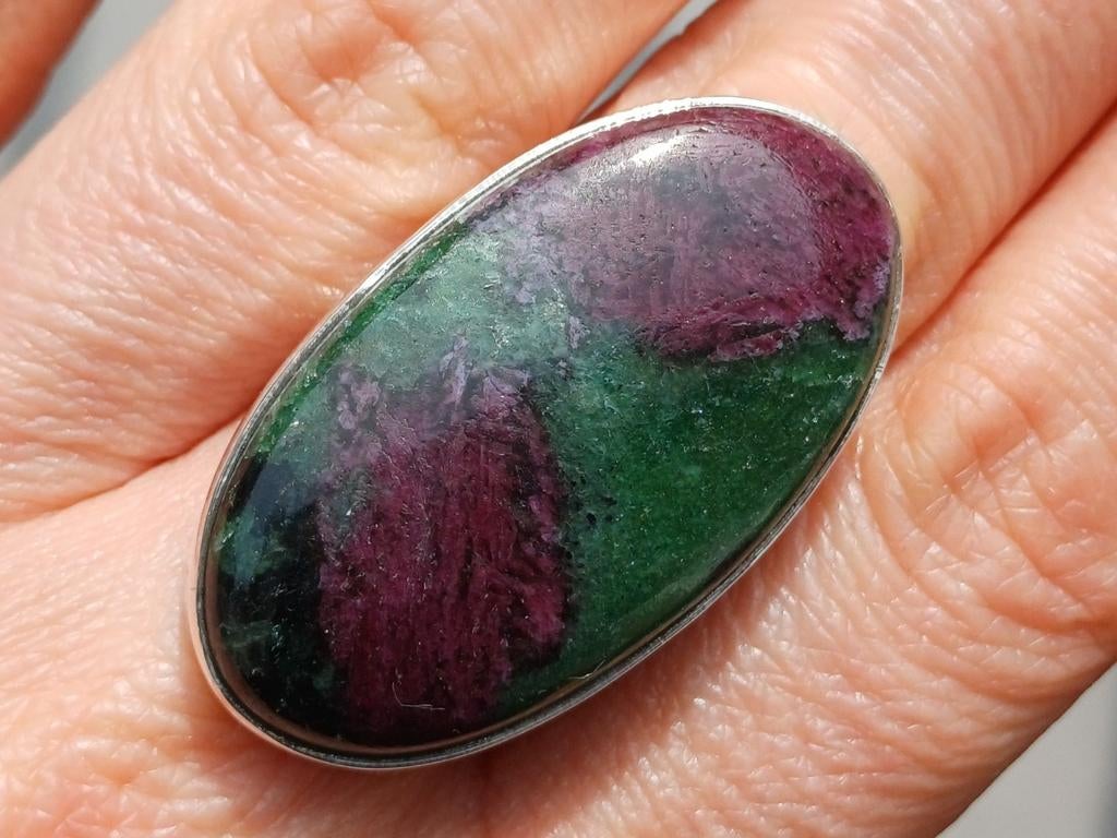 Vanoli 925 zilveren ring robijn zoisiet maat 18,75, Daiva1973@hotmail.com, 18 tot 19, Vanoli, Overige kleuren