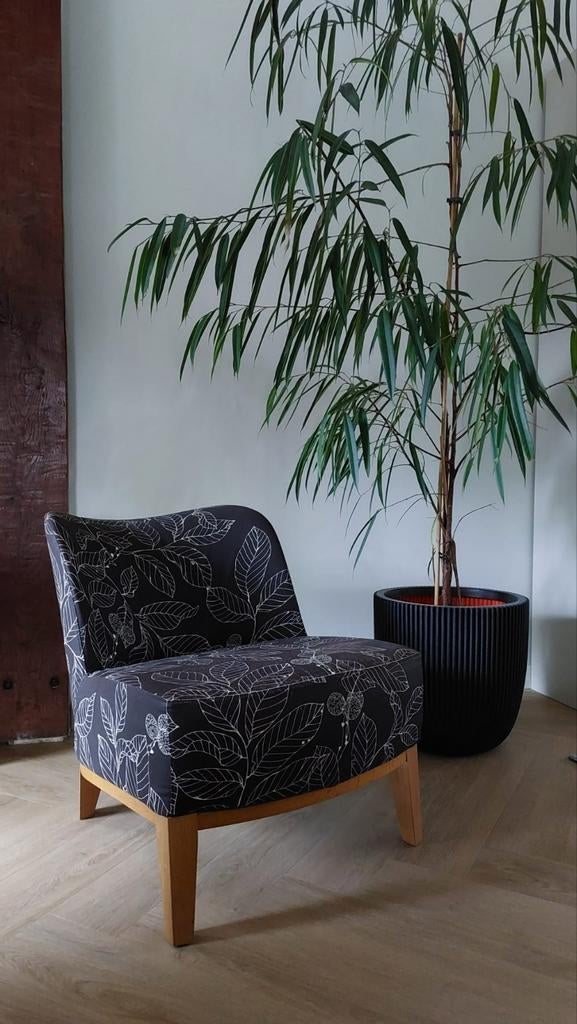 Ikea Stockholm stoel met bladprint - Gebruikte staat, Ophalen, Gebruikt, Modern, Scandinavisch, Zwart