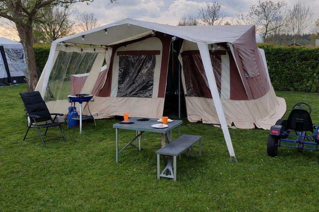 Trigano odyssee GL 2008 vouwwagen gastencabine en luifel, Ophalen, Trigano, Aanwezig, Tot en met 6