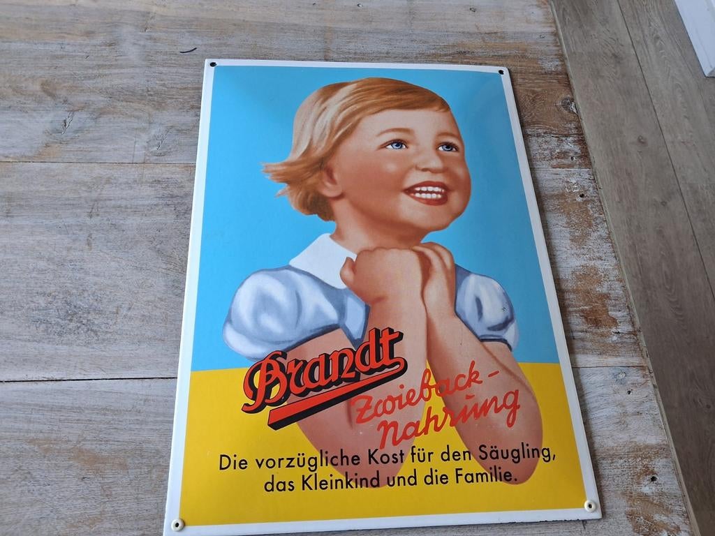 Vintage emaille bord, Ophalen of Verzenden