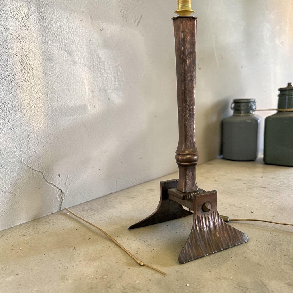 Brutalist Tafel/Vloerlamp Brons Gepatineerd Metaal, Ophalen of Verzenden