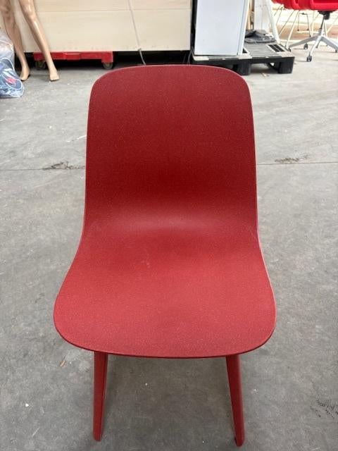 4 kunststof rode IKEA ODGER stoelen, Huis en Inrichting, Ophalen, Kunststof, Zo goed als nieuw, Vier