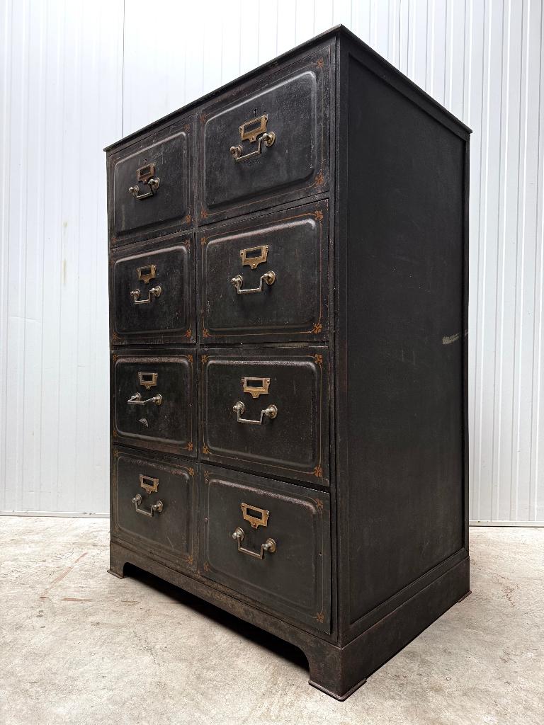 antiek stalen LADEKAST 2 brandwerende kluis ARCHIEFKAST 1918, Ophalen of Verzenden