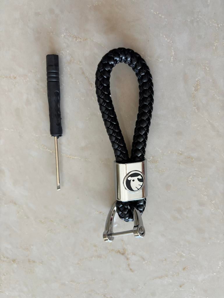 Nieuwe Sleutelhanger Auto - Skoda Logo - Zwart Gevlochten, Ophalen of Verzenden, Nieuw, Merk