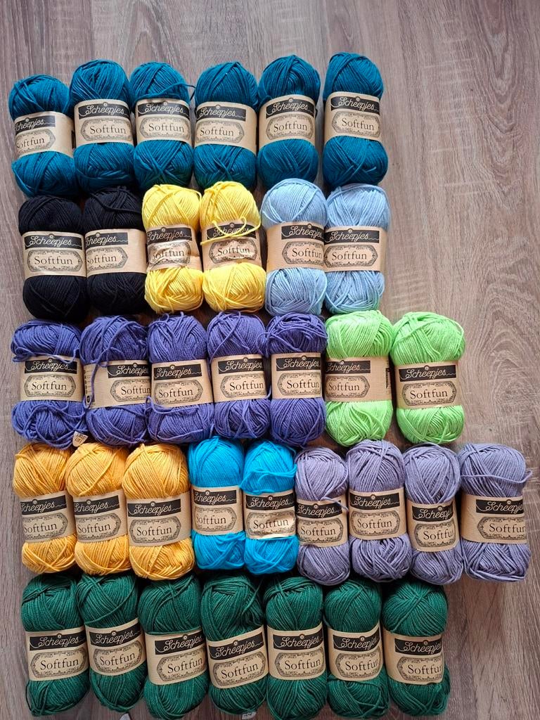 Mix Scheepjes Softfun (35 stuks)nieuw., Ophalen of Verzenden, Nieuw, Breien of Haken, Wol of Garen