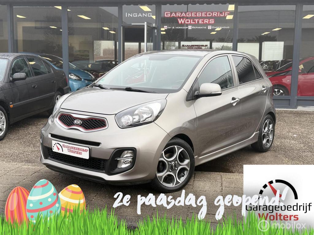 Kia Picanto 1.2 CVVT DynamicLine ECC LMV NIEUWE APK GARANTIE, Voorwielaandrijving, Gebruikt, Zwart, 4 cilinders