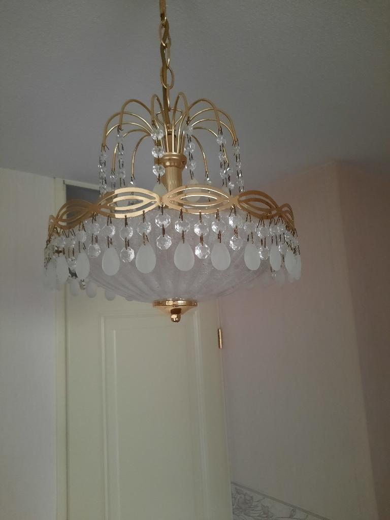 Hanglampen kristal en 1 wand lamp, Ophalen