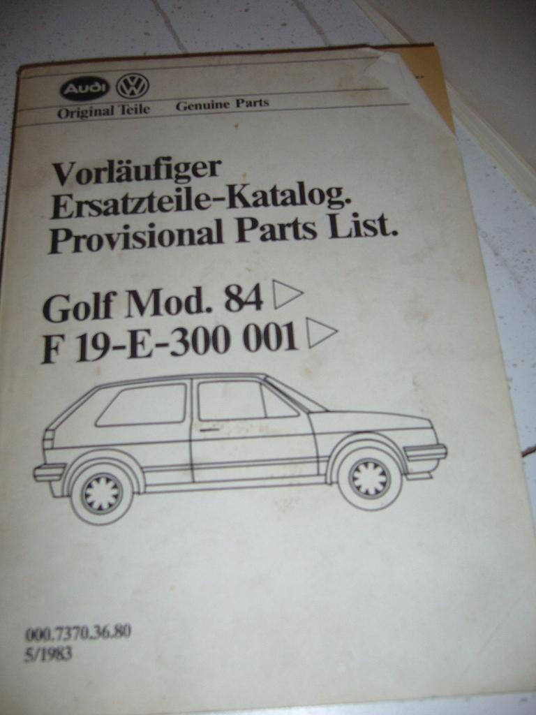 oderdelen catalogus Vw Golf vanaf 1984, Ophalen of Verzenden
