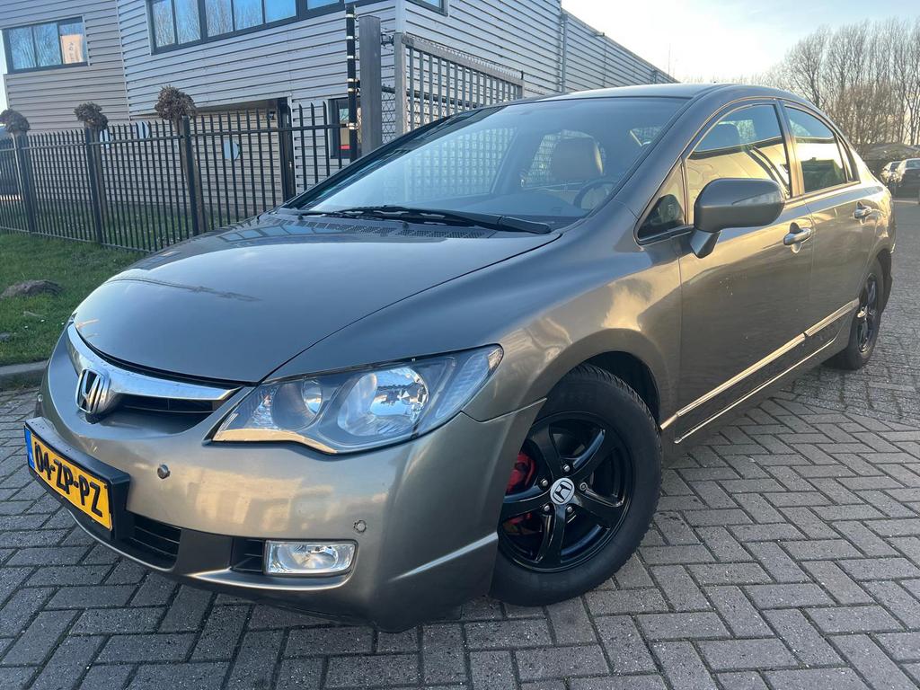 Honda Civic 1.3 Vtec Hybrid 2008 Leer Automaat Cruise Clima, Regensensor, Beige, Bedrijf, Hybride Elektrisch/Benzine