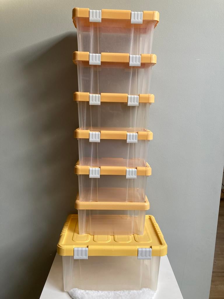 ==MOOI==Stapelbare Opberg bakken van Curver - Set van 7, Ophalen of Verzenden, Zo goed als nieuw, Bak of Kist