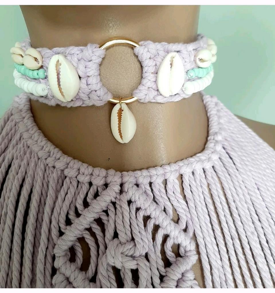Macrame ketting,choker., Ophalen of Verzenden, Overige materialen