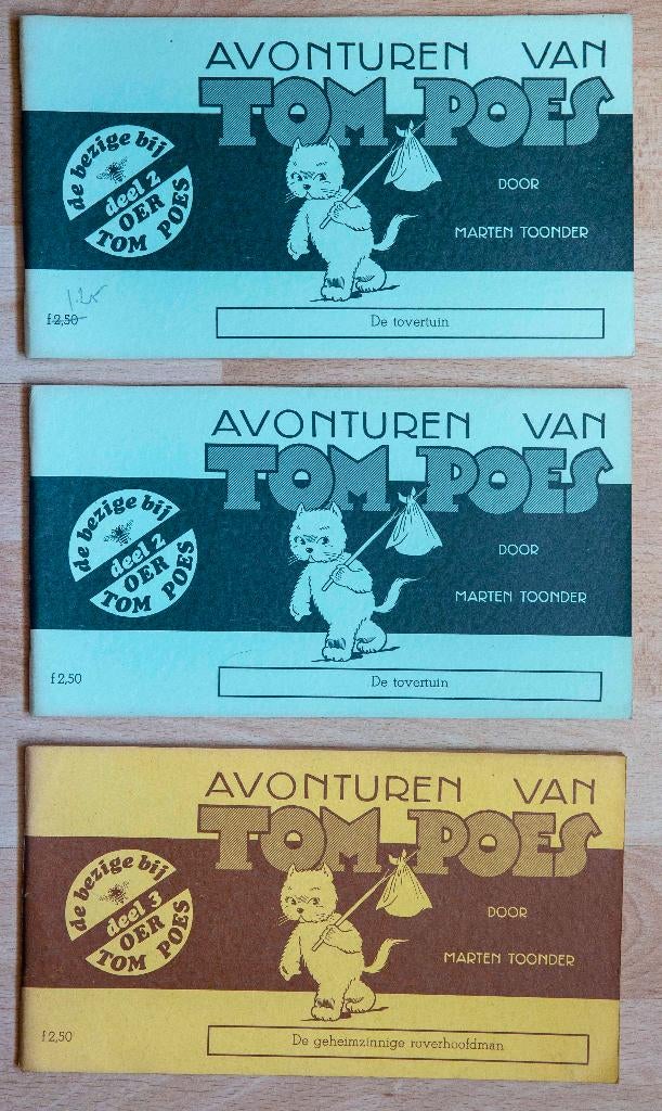 Avonturen van Tom Poes 3 boekjes, Marten Toonder, Ophalen of Verzenden, Zo goed als nieuw, Meerdere stripboeken