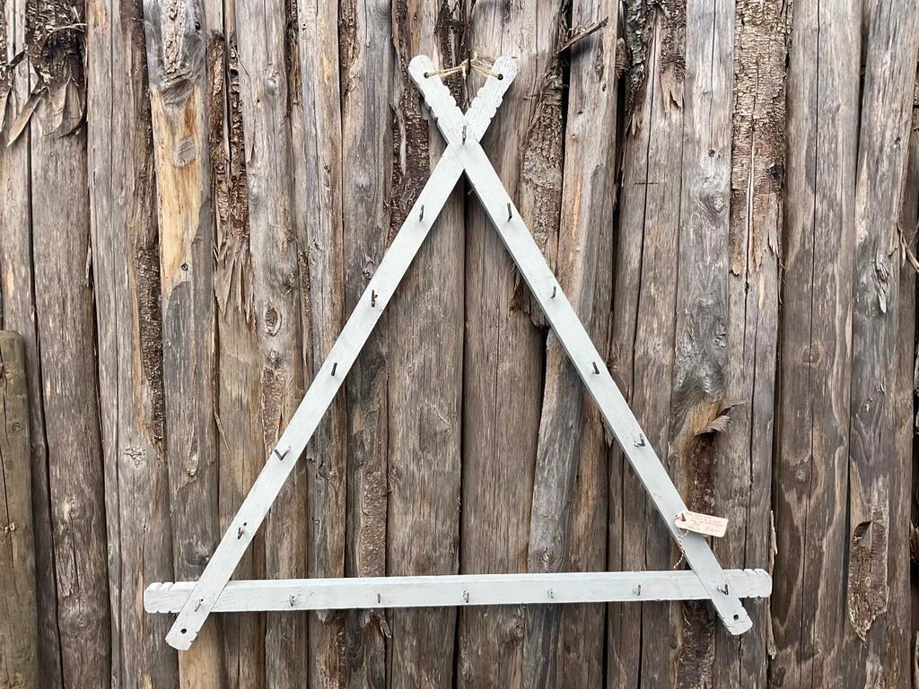 Frans Brocante hout rek  org.nagels multi-functioneel item, Ophalen of Verzenden