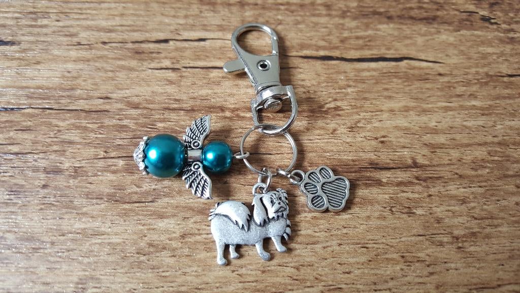 Tashanger/Sleutelhanger Pekinees met beschermengeltje, Verzenden, Nieuw