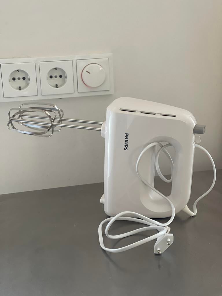 Philips Handmixer HR3700 - Wit, Witgoed en Apparatuur, Keukenmixers, Minder dan 1 liter, Ophalen, Zo goed als nieuw, 3 snelheden of meer