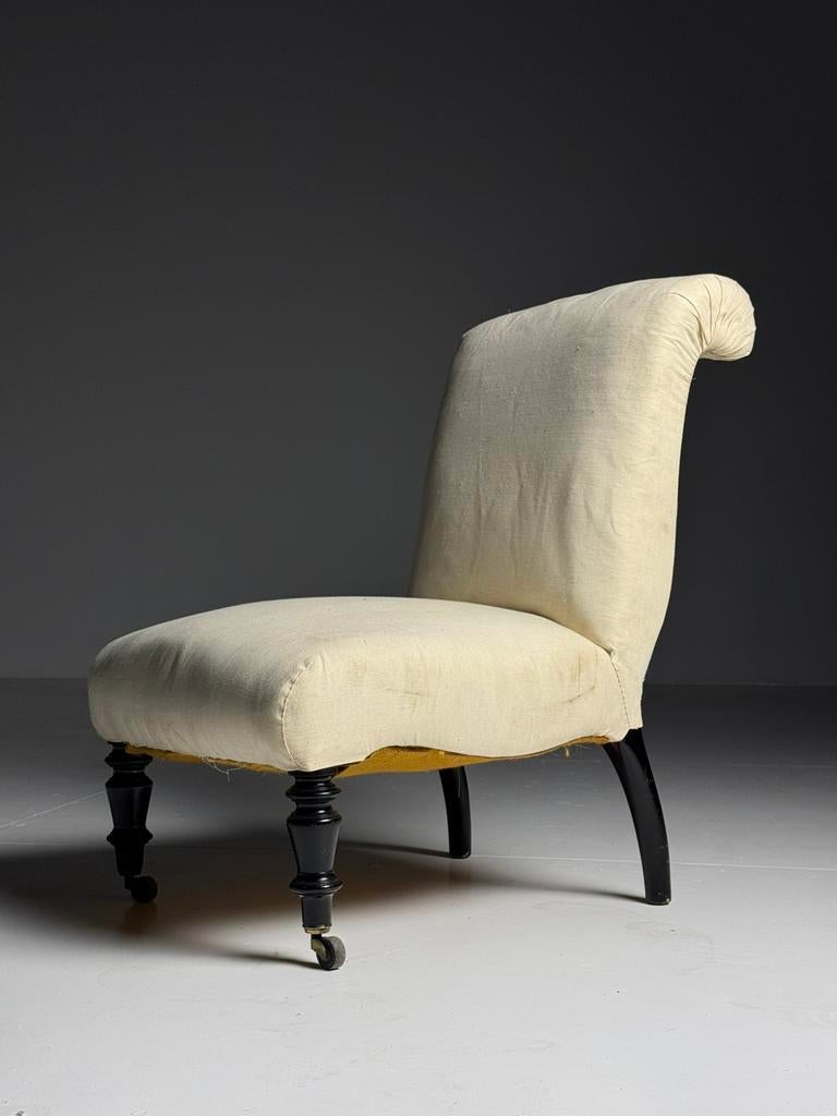 Franse Napoleon 3 slipper chair antiek