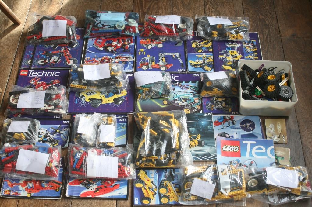 14 sets lego technic uit de jaren 90 + extra blokken (7kg), Lego, Ophalen of Verzenden, Zo goed als nieuw, Technic