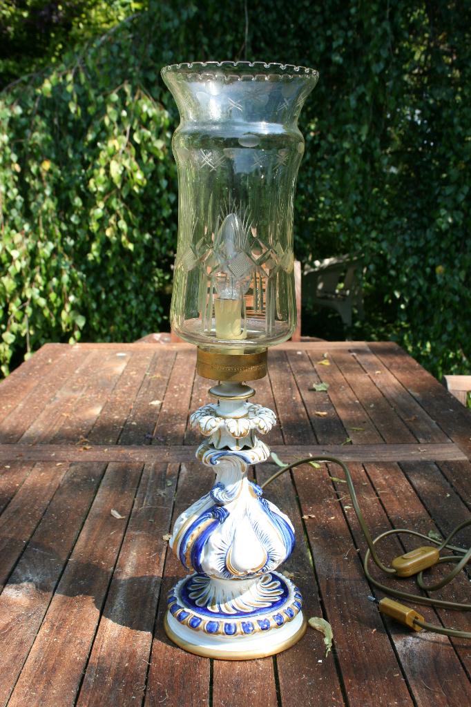 Porseleinen en kristallen tafellamp Sevres, Ophalen of Verzenden