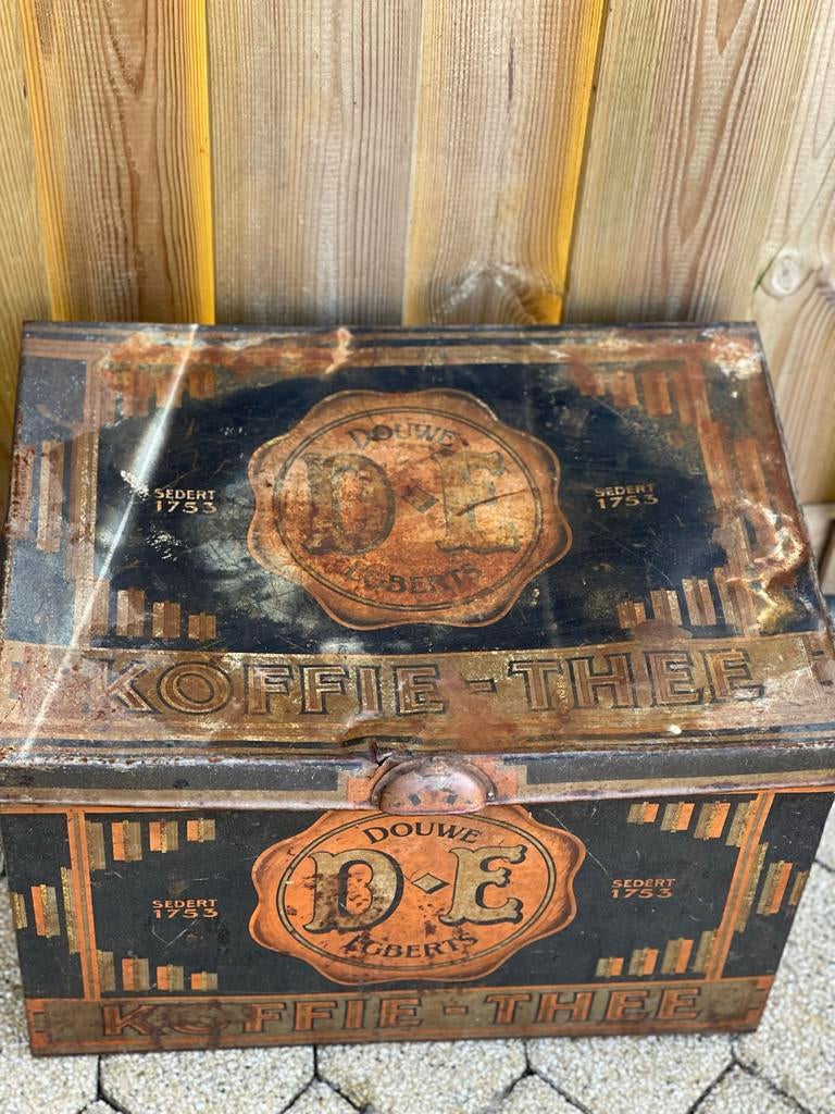 Groot Douwe Egberts koffie/theeblik, Verzamelen, Blikken, Verzenden, Gebruikt, Koffie, Douwe Egberts