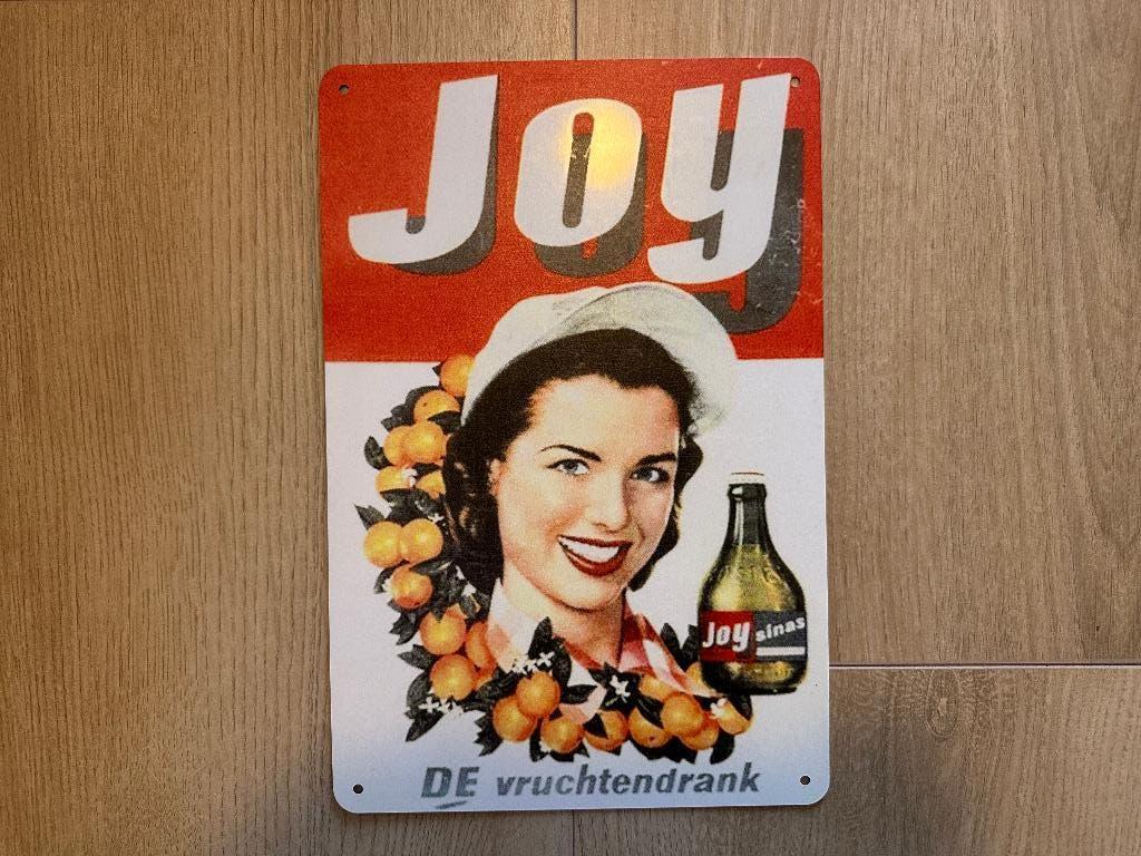 Reclamebord Joy Limonade 20x30, Verzamelen, Ophalen of Verzenden, Zo goed als nieuw, Reclamebord