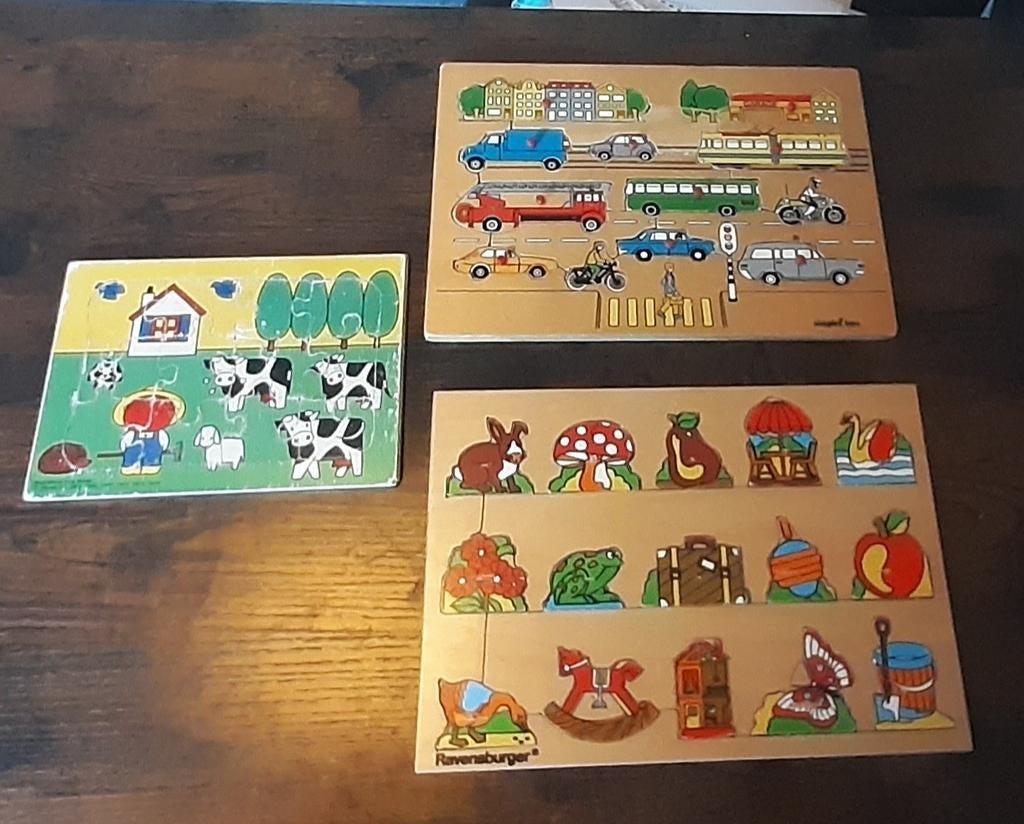 3x Houten Legpuzzel: Dick Bruna, Ravensburger, Simplex Toys, 2 tot 4 jaar, Gebruikt, Ophalen of Verzenden, Van hout