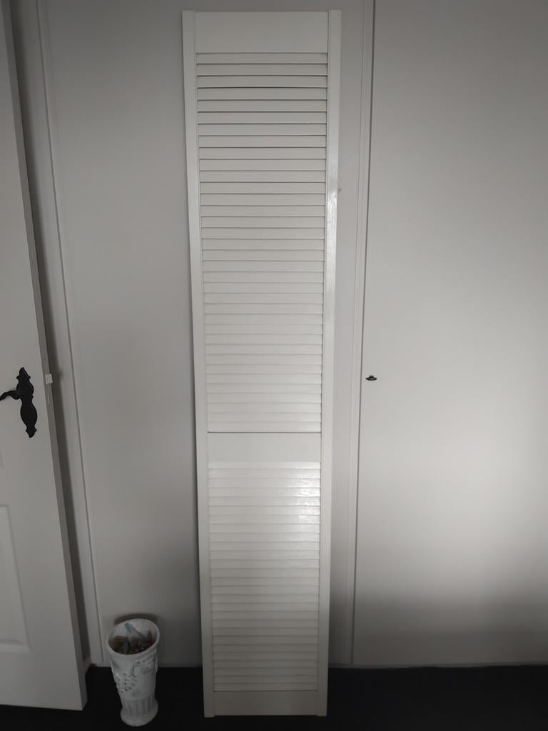 Witte vouwdeur met lamellen, Ophalen, Vouwdeur, Binnendeur, 200 tot 215 cm