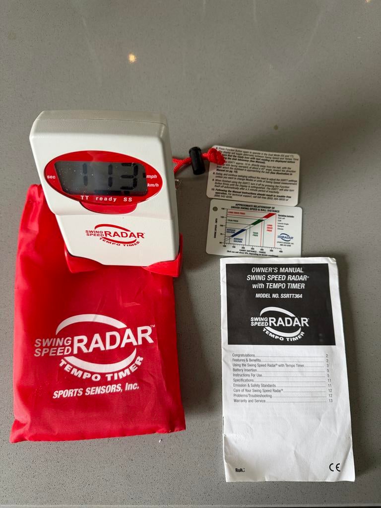 Swing Speed Radar met Tempo Timer - Golf Swing Analyser, Ophalen of Verzenden, Zo goed als nieuw