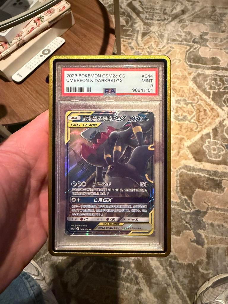 Pokemon umbreon & darkrai GX psa9, Ophalen of Verzenden, Zo goed als nieuw