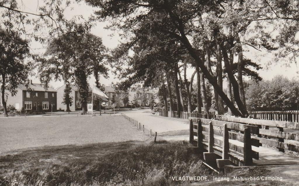 Vlagtwedde    Campingingang, Ophalen of Verzenden, 1940 tot 1960, Gelopen, Groningen