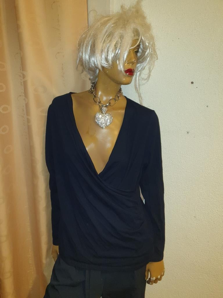 Blauw top met lange mouwen van miss Etam maat XL, Blauw, Maat 46/48 (XL) of groter, Ophalen of Verzenden, Zo goed als nieuw